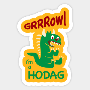 Lil Hodag - I'm a Hodag - Growl - Children's Character Sticker